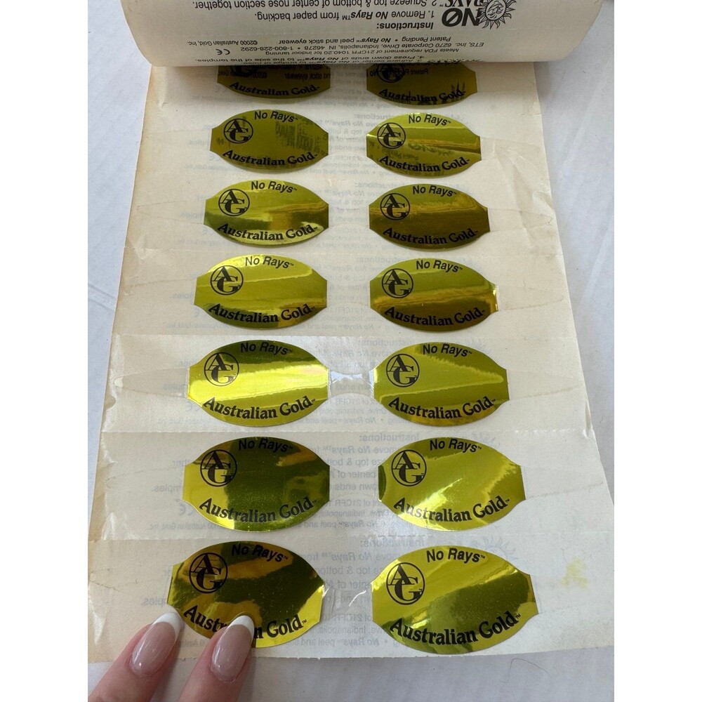 VTG Australian Gold No Rays Peel & Stick Eyewear Disposable Tanning Goggles - Picture 4 of 5
